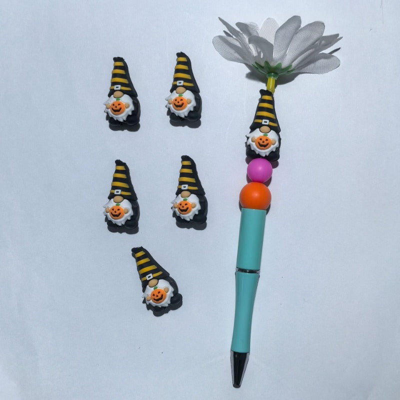 Wholesale 3D orange dwarf silicone cartoon beads 10pcs/pack